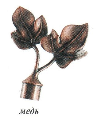 Наконечник Листочки медь D16  16.01.04.400