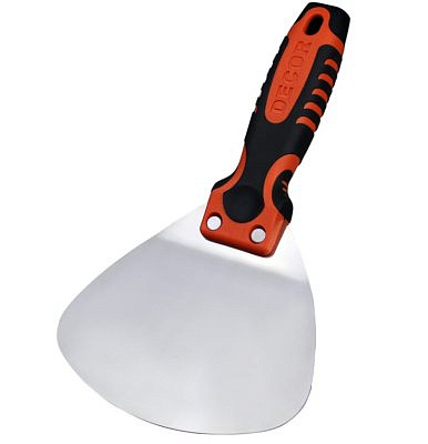 Шпатель DECOR для ведра 140мм, нержавеющая сталь, 2К ручка 317-8140