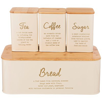 НАБОР ХЛЕБНИЦА "АРКТИК" 2 В 1 AGNESS 34*18*12,5 СМ, БАНКА ДЛЯ СЫПУЧИХ 10*10*14 СМ 3 ШТ