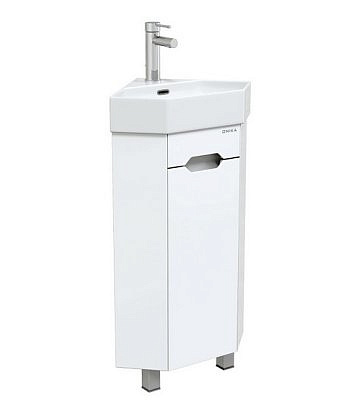 Тумба  угловая  АЙЛЕНД 35 напольная белая с раковиной Line  Оника  