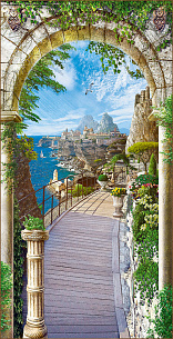 Фотообои А103 Фреска "Южный пейзаж" 134*261