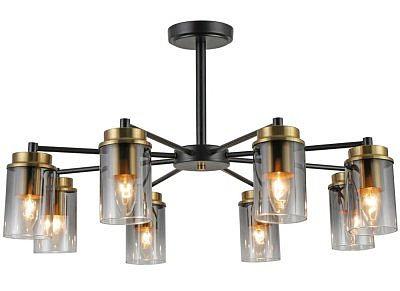 Люстра Milizia 3485-8 BK+CU,  8xE14/40W (70*70*39)