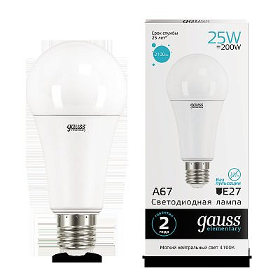 Лампа Gauss LED A67 EL 25w 4100 E27 