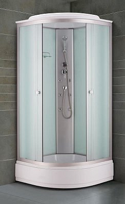 Душевая кабина NG-3302-14G (1000*1000*2150) средний поддон 26 см, гидромассаж матовое стекло 