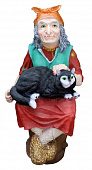 Садовая фигура Баба-Яга с котом 91x56 полистоун