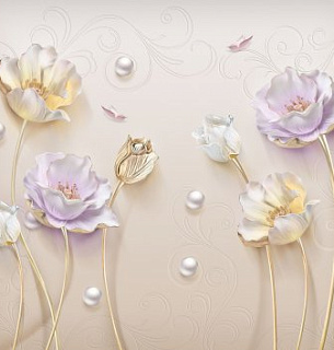 Фотообои А188 Маки,Жемчуг 294*260