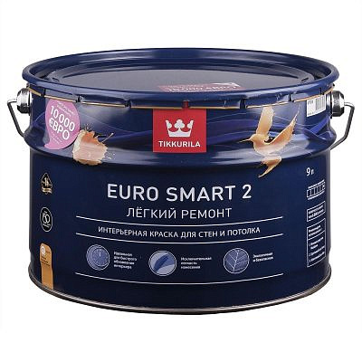 Краска Tikkurila Евро-2 ,  9 л.