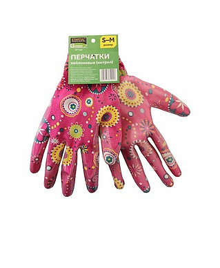 Перчатки нейлон нитриловое покрытие,розовые STARTUL