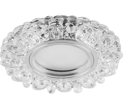 Светильник потолочный со светодиодной подсветкой Feron CD926 прозрачный хром G5.3 с драйвером в комплекте