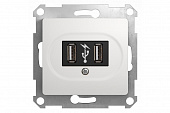Механизм розетки 2USB 5вольт /1400мА 2*5вольт /700мА белая SchE GLS000132