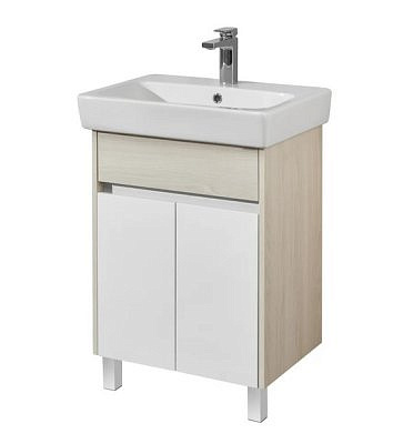 Тумба Верди 60 Н ножки, белый, ясень фабрик без раковины Акватон