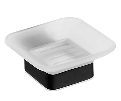 Мыльница стеклянная настенная NERO черная 135008020