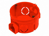 Коробка установочная СП  60*62мм круглая блочн красная IP20 в кирпич бетон 5вводов Hagel КУ1104 саморез