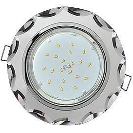 GX53 H4 5313 св-к Стекло Круг с вогнут.гранями хром-хром (зеркальный) 38x126 FM53RCECH (10!) Ecola 