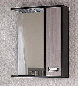 Шкаф-зеркало Гамма 58.01 прав. ясень шимо/венге  /Оника/