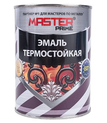 Эмаль термостойкая MASTER PRIME черная 0,8кг 