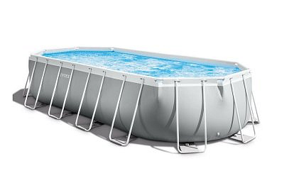 Бассейн каркасный металлический 610х305x122см "Oval" 18202л, фильтр-насос 5678л\ч, лестница, тент