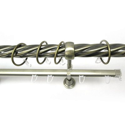 Карниз 2408/300/1Ш Золото антик витой 25мм U шина