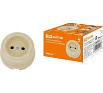 Розетка фарфоровая мрамор бежевый без заземления SQ1820-0006 Болонь