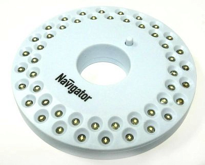 Навигатор фонарь кемпинговый NPT-CA06-3AA, (3xR6), 48св/д, бел./пласт, НЛО, магнит, крюк, BL, 94948