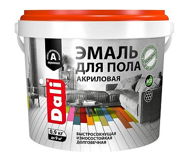 Эмаль DALI для пола акриловая Серая 0,9л