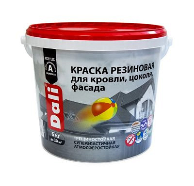 Краска резиновая DALI Серый графит RAL 7024 6кг 273861