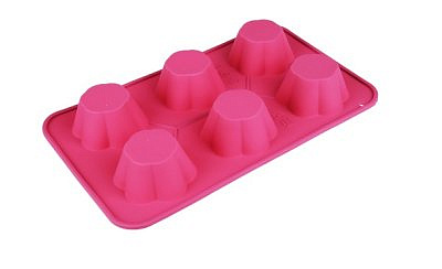 Форма SATOSHI Алион  для выпечки маффинов 6 ячеек 29x17,4х3,6см, силикон