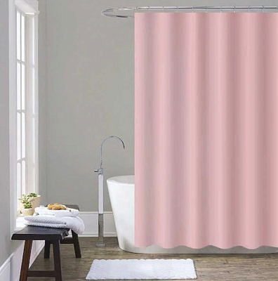 Шторка  для ванн MZ-400 PEVA однотонная розовая 180х200см  