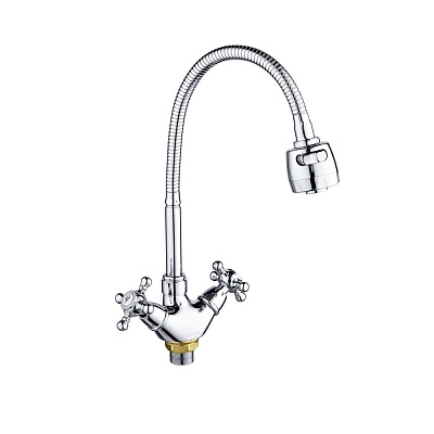 Смеситель для кухни Ростовская Мануфактура SL65-279F с гибким  изливом на гайке