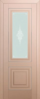 Межкомнатная дверь ProfilDoors 28-U Капучино сатинат  ПО*800 ст.кристалл мат.серебро молдинг