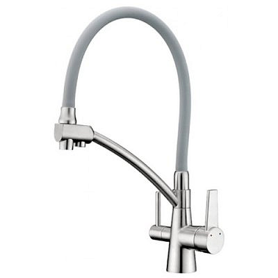 Смеситель для кухни Gappo G4398-17 с подкл.фильтр д/питьевой воды серый/хром