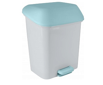 Контейнер для мусора 15л Квадра Степ с педалью небесный