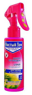 ЧИСТЫЙ ДОМ Лосьон-Спрей от клещей с триггером 100мл