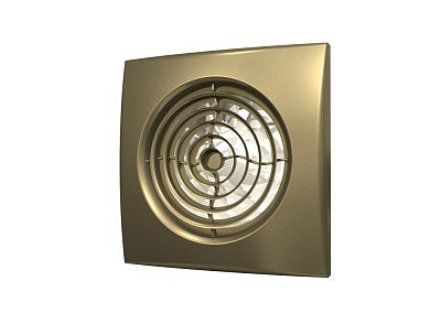 Вентилятор AURA 4C champagne осевой вытяж с обратным клапаном D100 декоративный