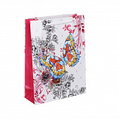 Пакет подарочный бумажный, 18x24x7 см, 4 дизайна, Бабочки LADECOR 507-151