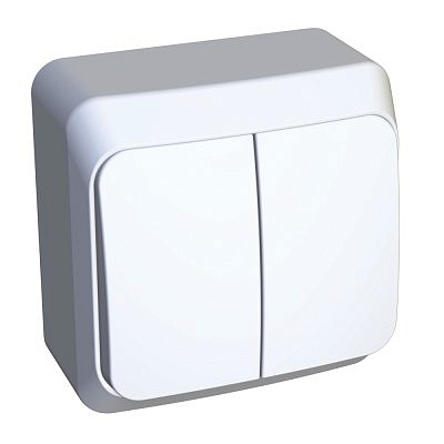 Выключатель 2-клавиши ОП 10А белый SchE BA10-002B