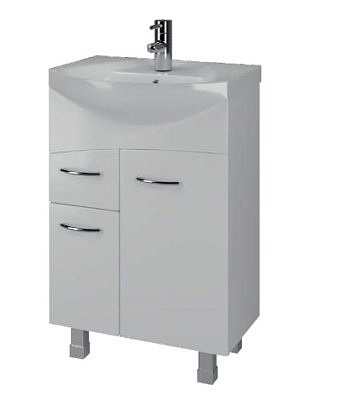 Тумба Ирлен Элегант 55 белая 1 ящик без раковины