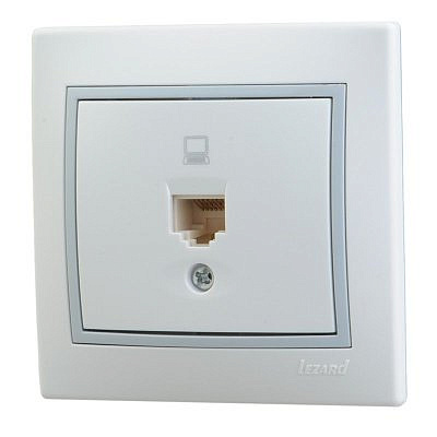 Розетка 701-0215-139 Компьют.бел.с сер.вст.Мира