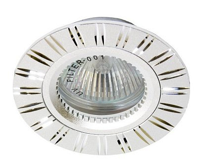 Светильник потолочный встраиваемый Feron GS-M393 серебро MR16 G5.3 