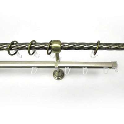 Карниз 2407/300/1Ш Золото антик витой16мм U шина