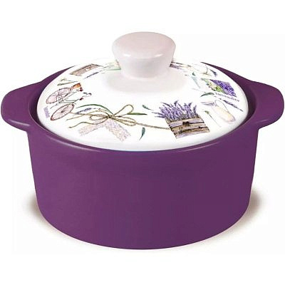 Кастрюля керамическая жаропрочная 1,6л Vernazza Лаванда ТМ Appetite