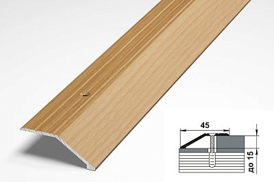 Профиль разноуровневый ПР04 бук натуральный 45*17*900