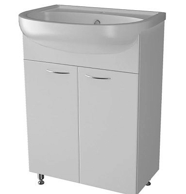 Тумба "Аква" 50 белая 2 двери без умывальника Ирлен 160881