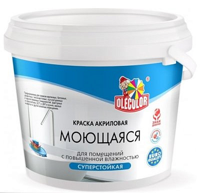 Краска ВД OLECOLOR моющаяся 3.0кг.