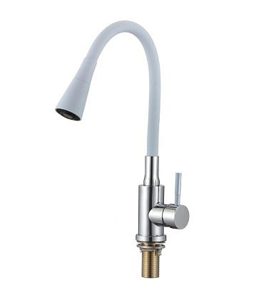 Смеситель для кухни Savol S-3002AM04 однорычажный ,гибкий излив,хром-серый