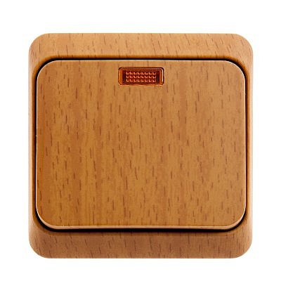 Выключатель 1-клавиша ОП 10А с индикатором , бук SchE BA10-005Т