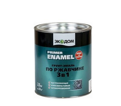 Грунт-эмаль по ржавчине Экодом 3 в 1 Белая 2,5кг