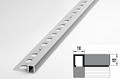 Профиль для плитки до 10 мм серебро люкс (ПК 11-10.2700.201л)