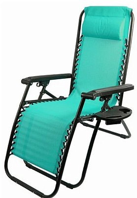 Кресло-шезлонг складное CHO-137-14 Люкс цвет мятный (с подставкой) 993161