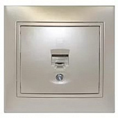 Розетка 701-3030-137 ТФ 1-ая евро жемч.белый перлам.  Распродажа